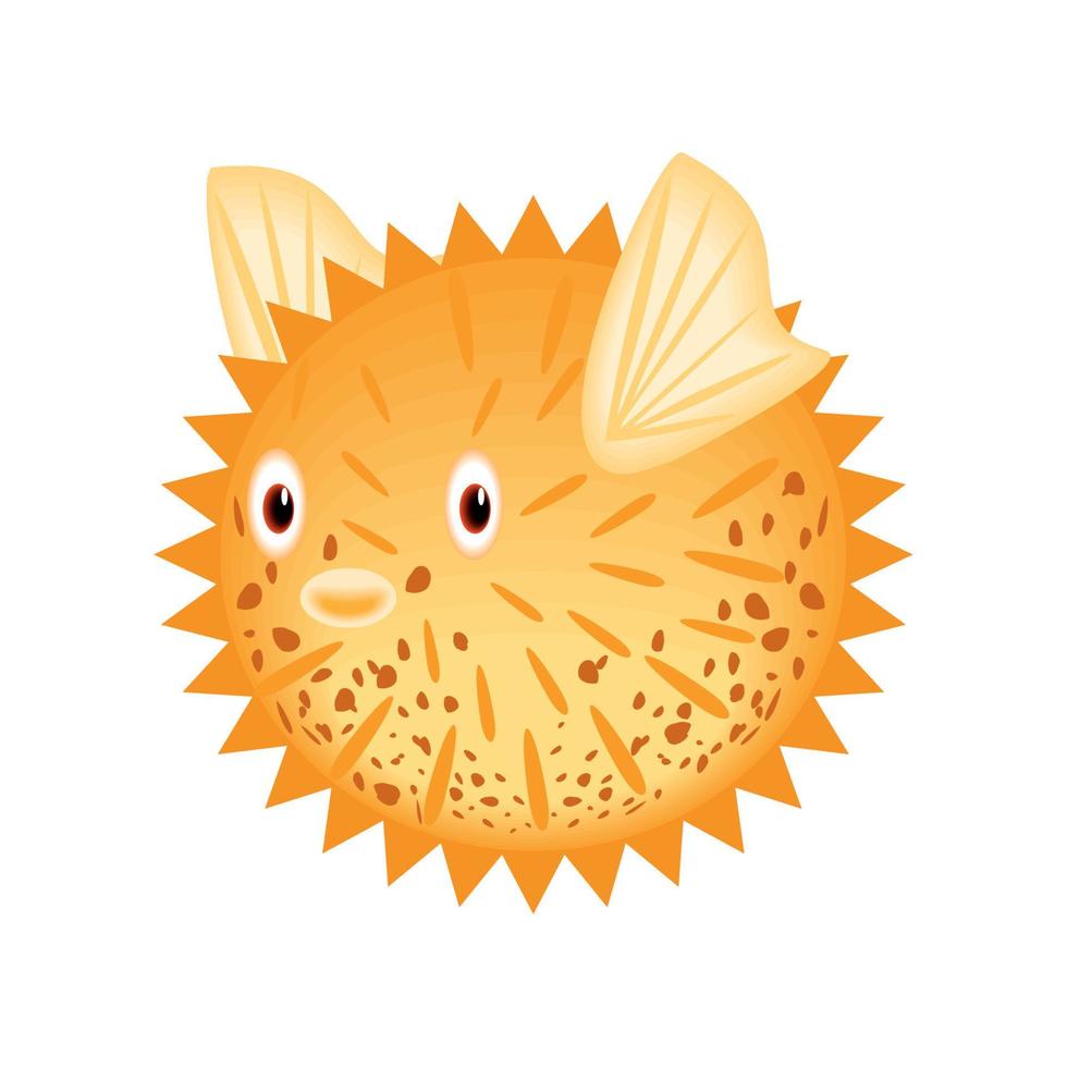 blowfish cartoon icon vector