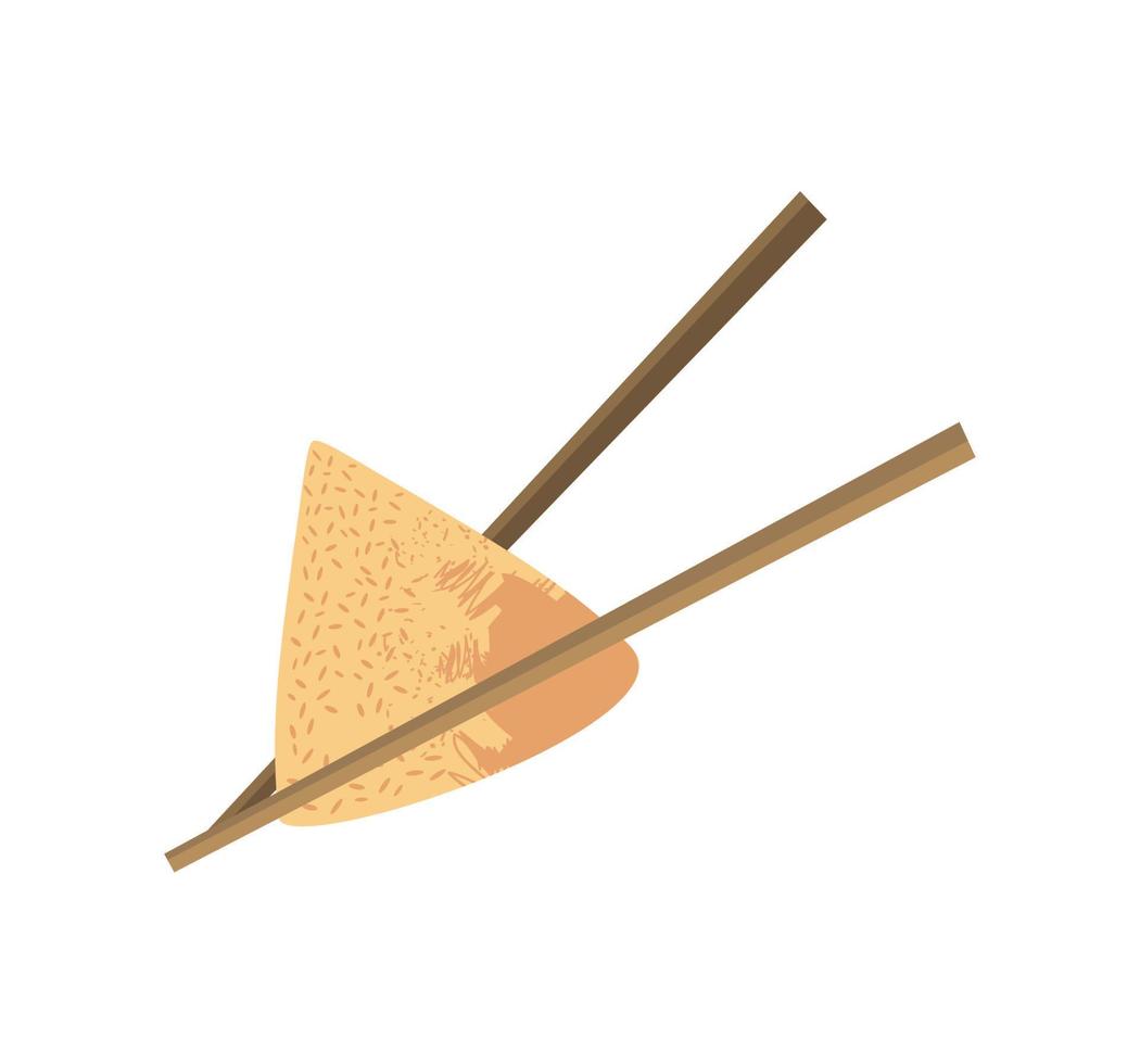 zongzi y palillos vector