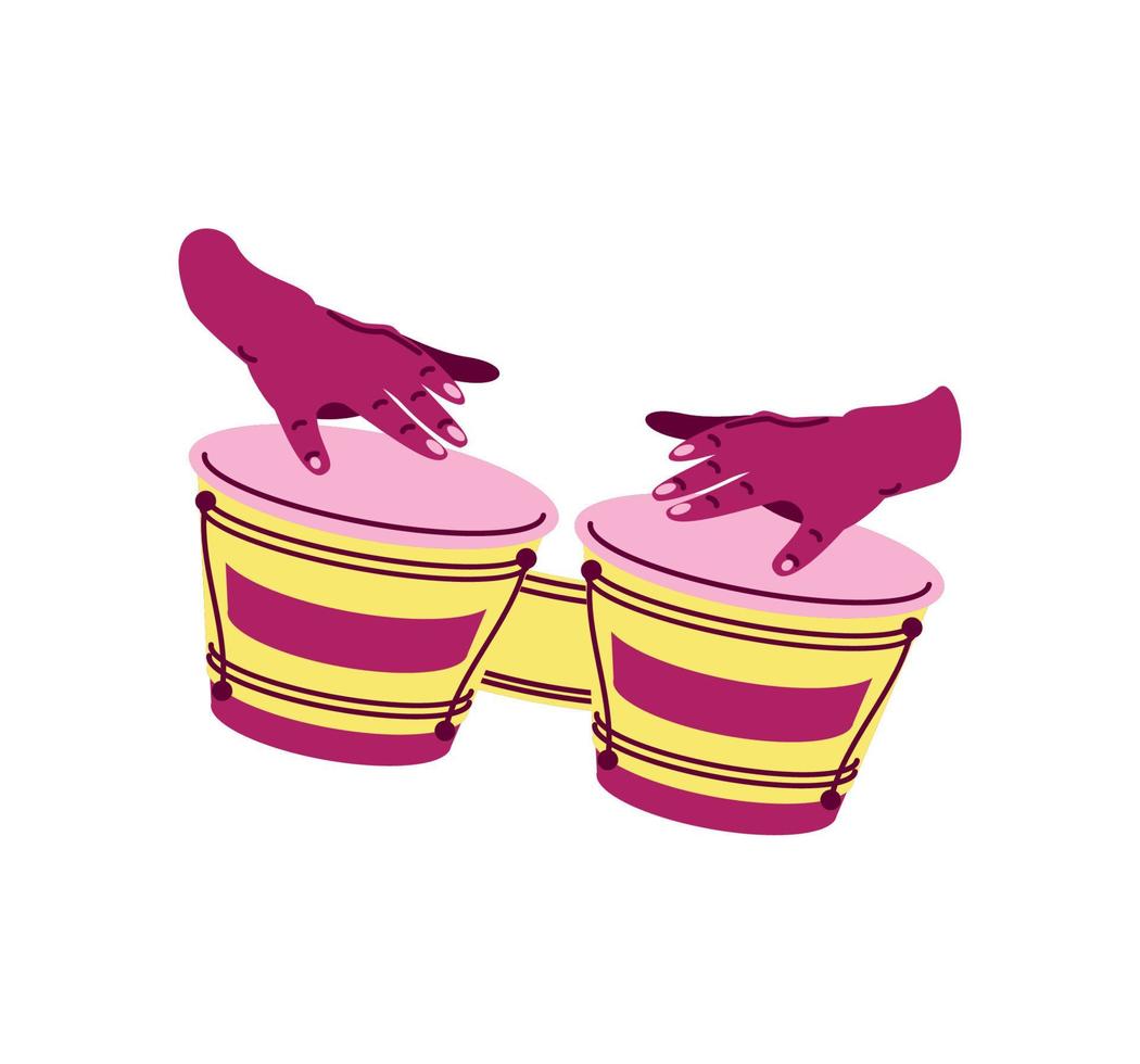 hands playing congas drums vector