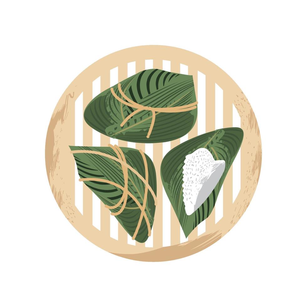 zongzi on plate vector