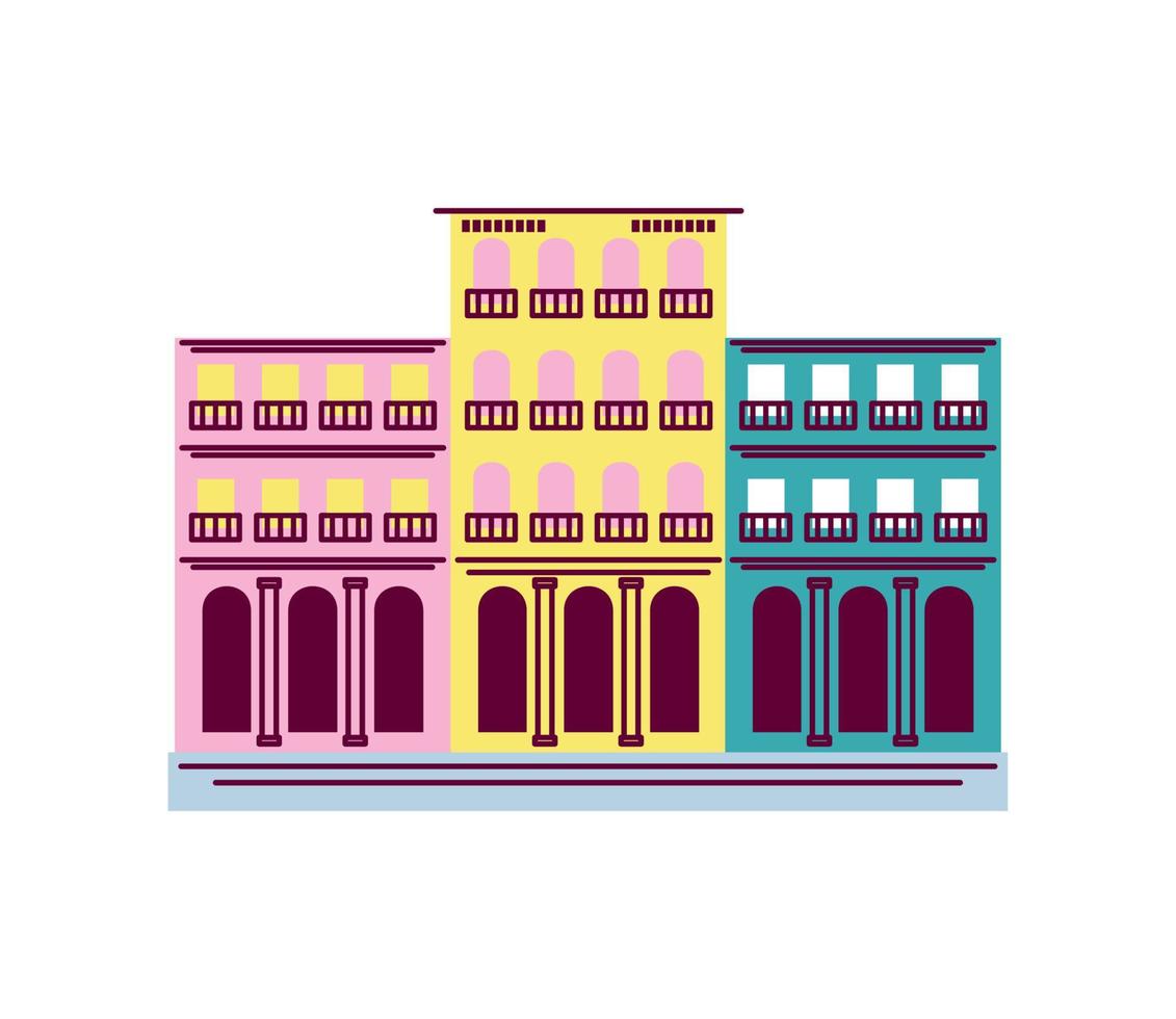 classic buildings icon vector