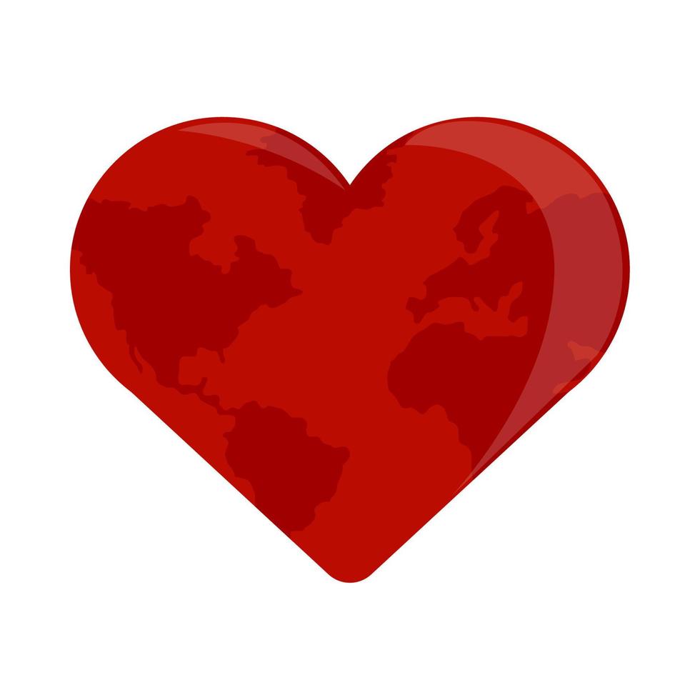 world in heart AIDS vector