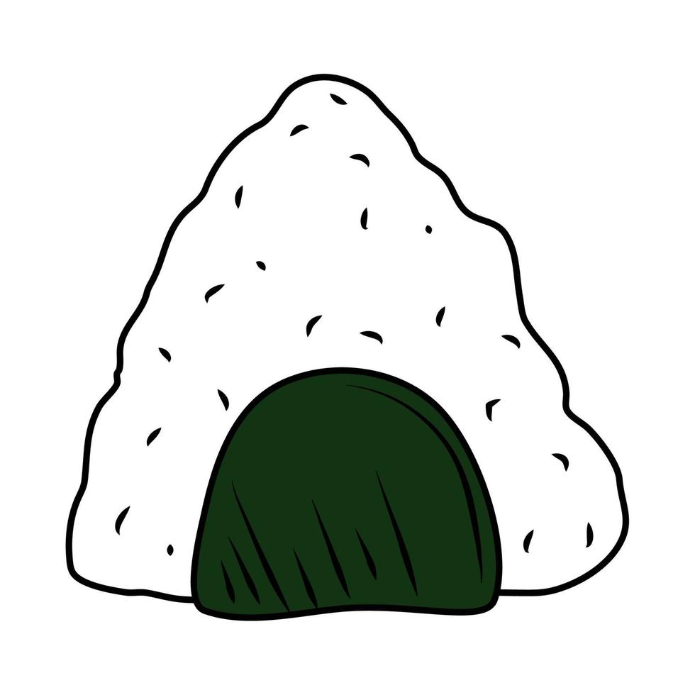 triangulo de arroz con nori vector