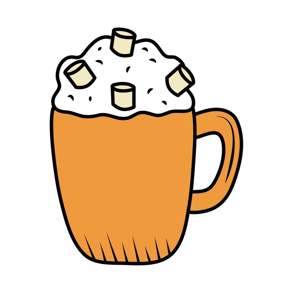 cocoa with marshmallow vector