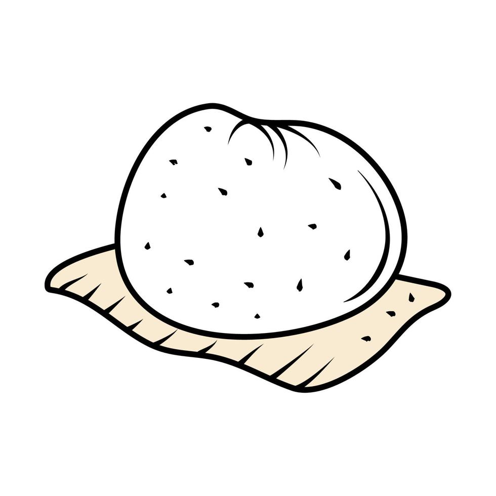 bola de masa comida minimalista vector