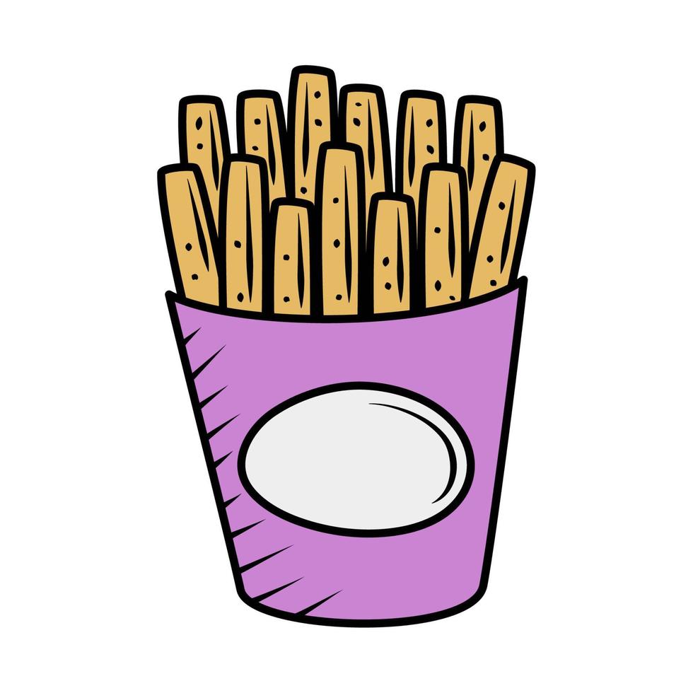 french fries food minimalist vector
