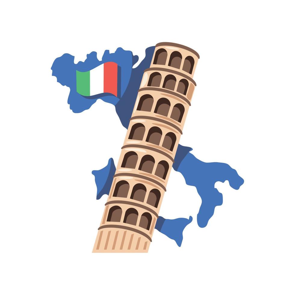 Italy tourism landmark vector