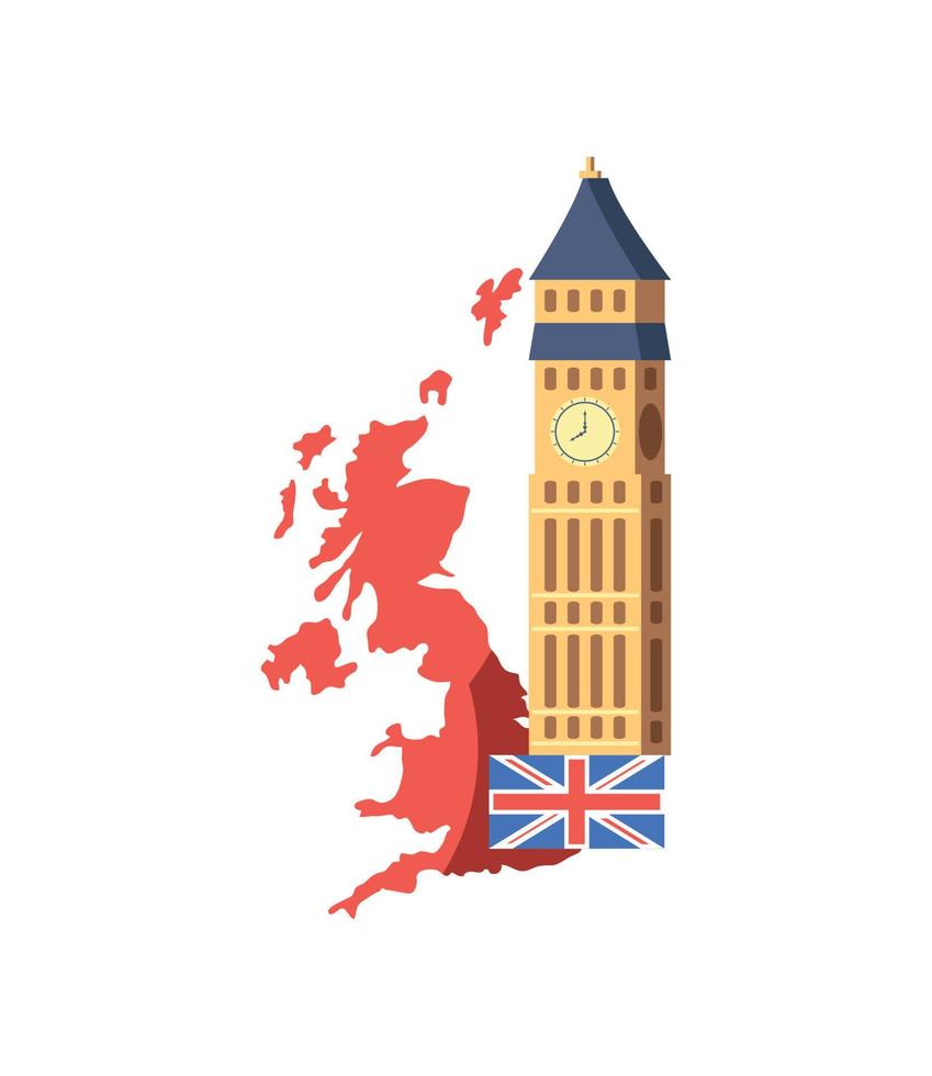 united kingdom tourism landmark vector