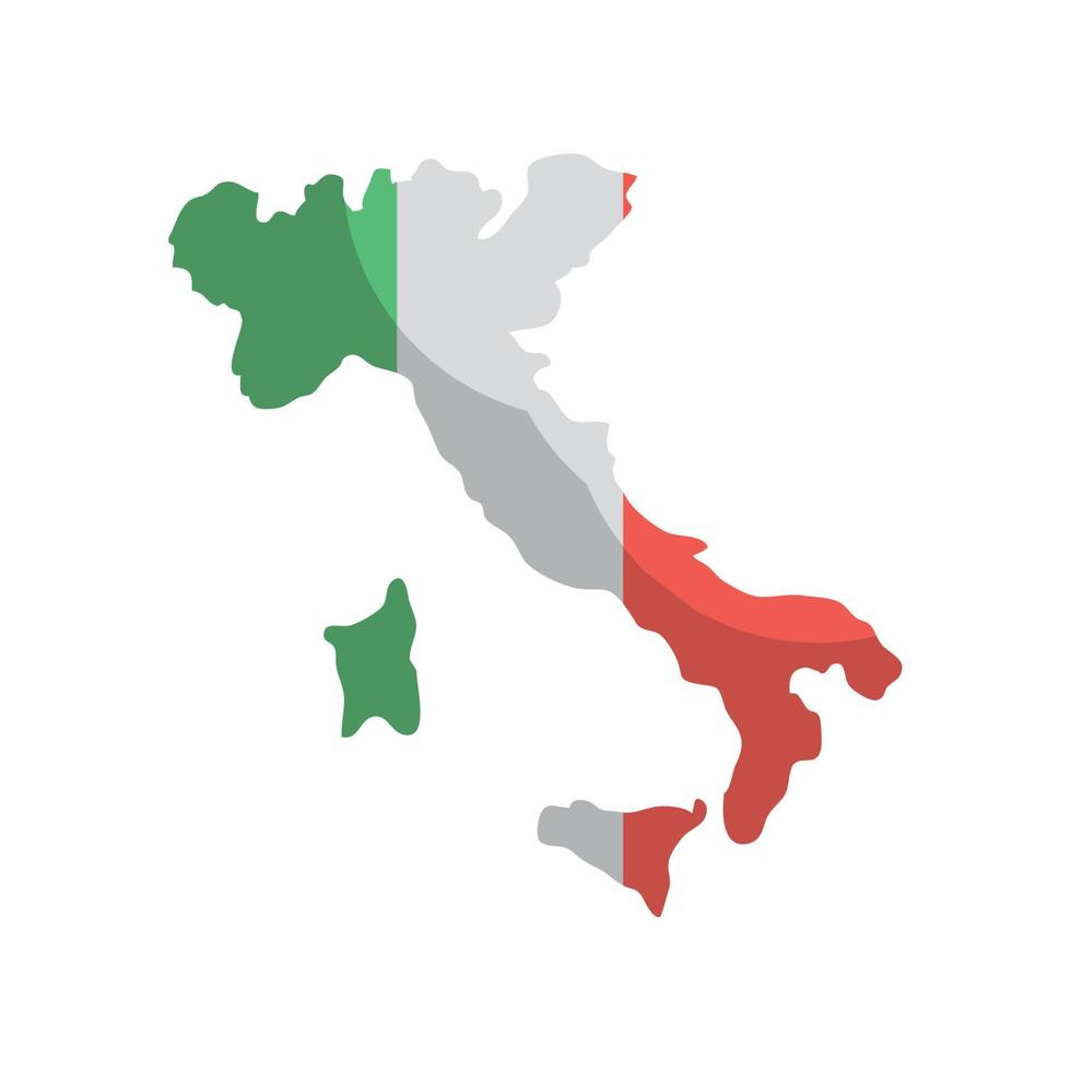 Italia mapa y bandera vector