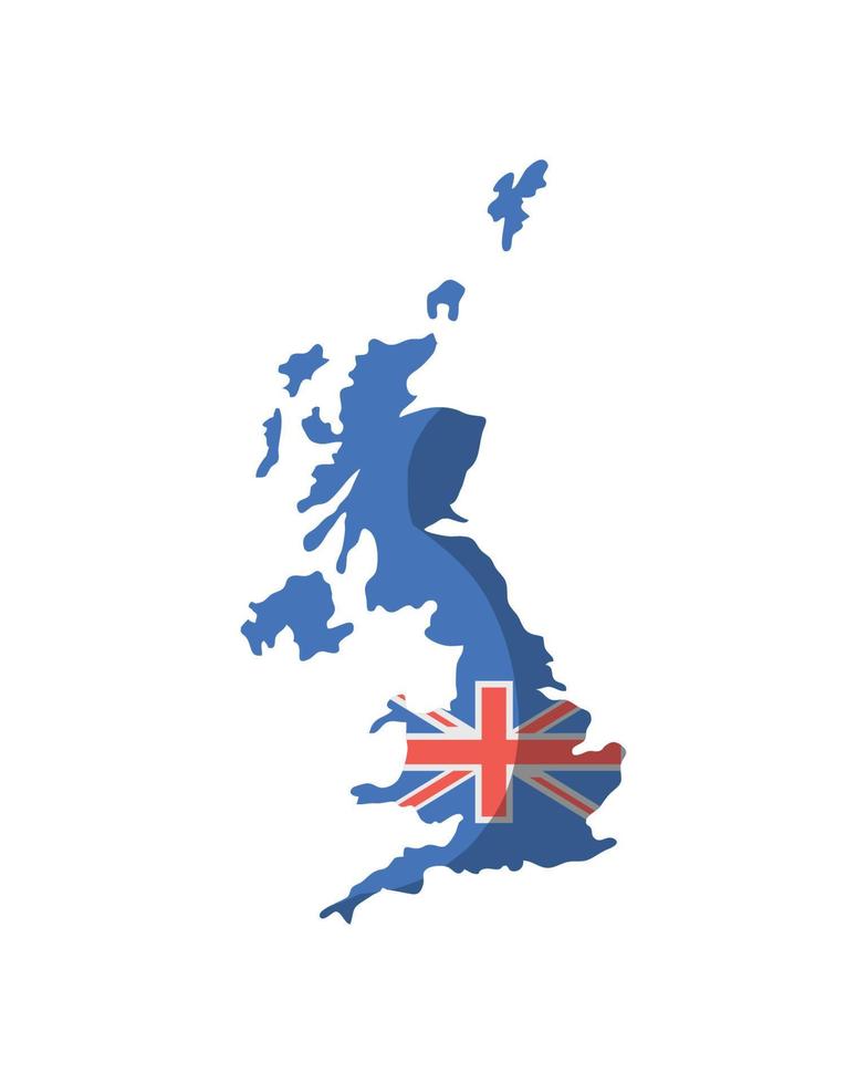 United Kingdom map and flag vector