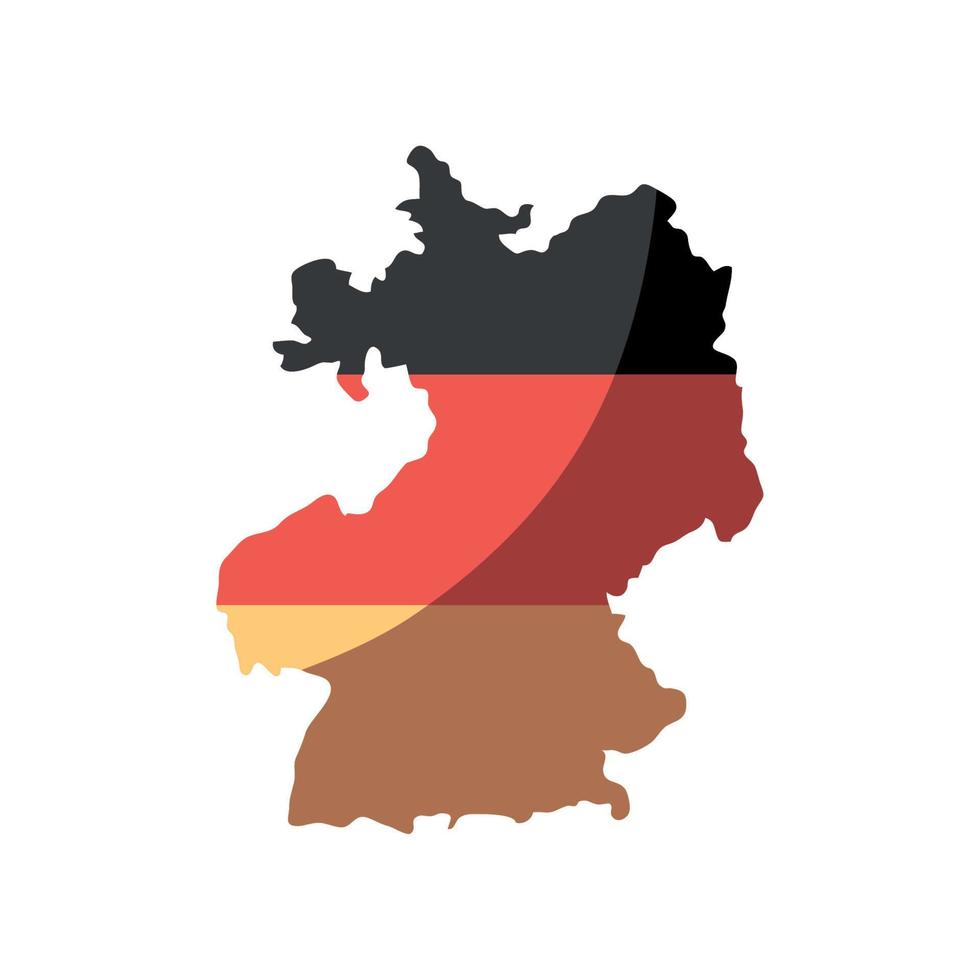 bandera de alemania y mapa vector