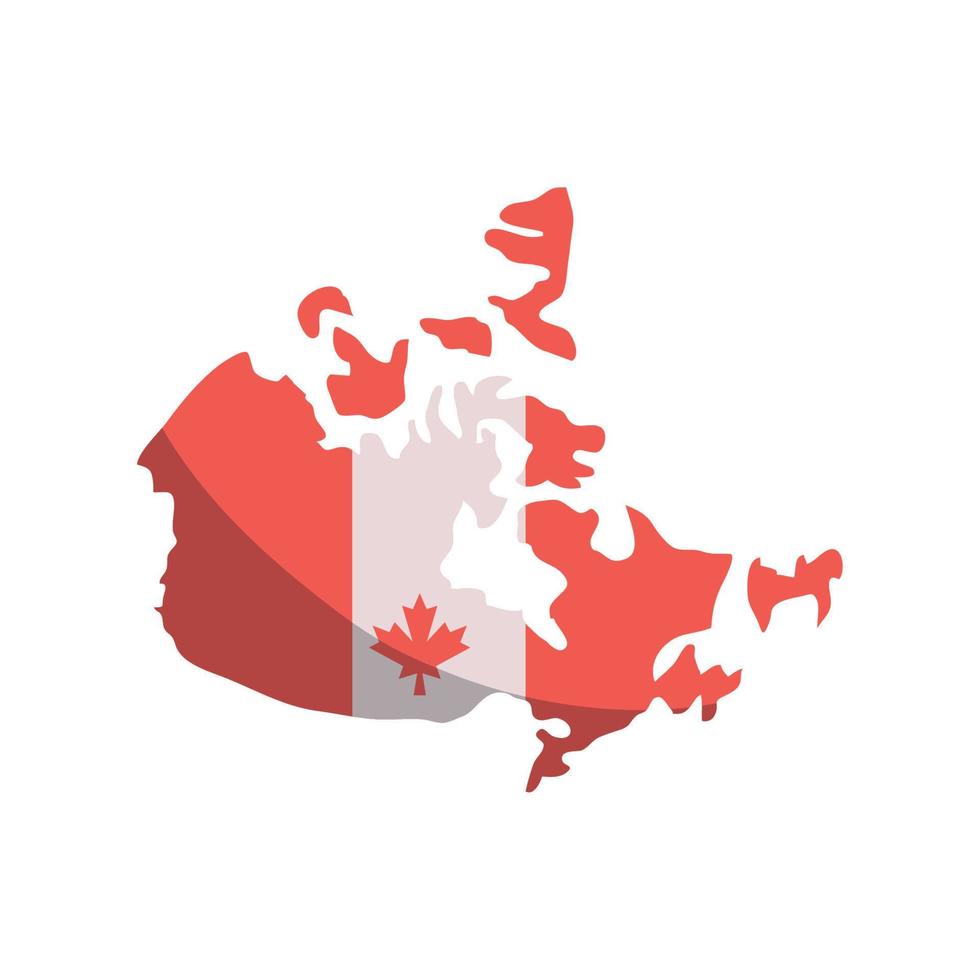 Canada map and flag vector