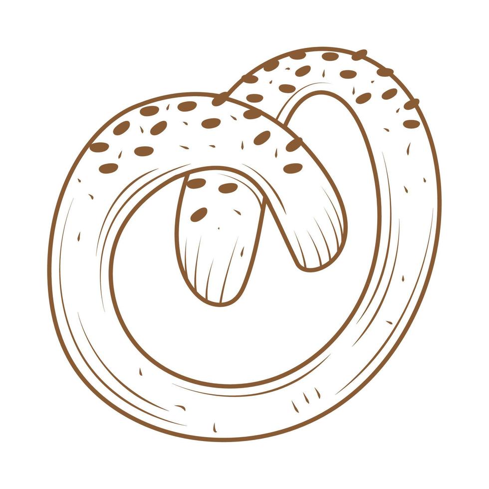 pretzel bakery icon vector