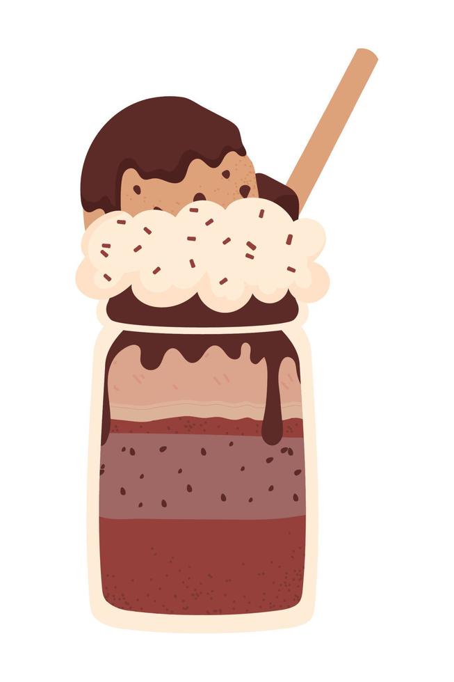 icono de batido de chocolate vector