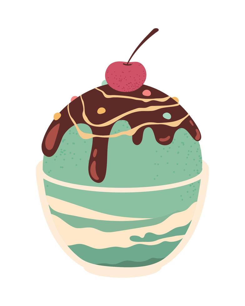 ice cream with chocolate vector