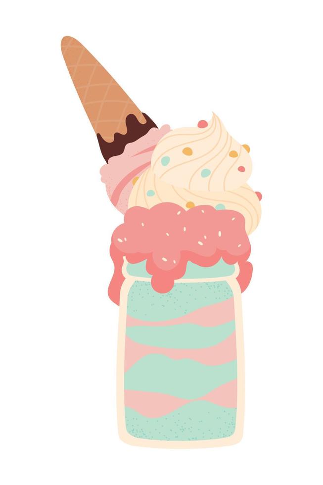 milkshake with icecream vector