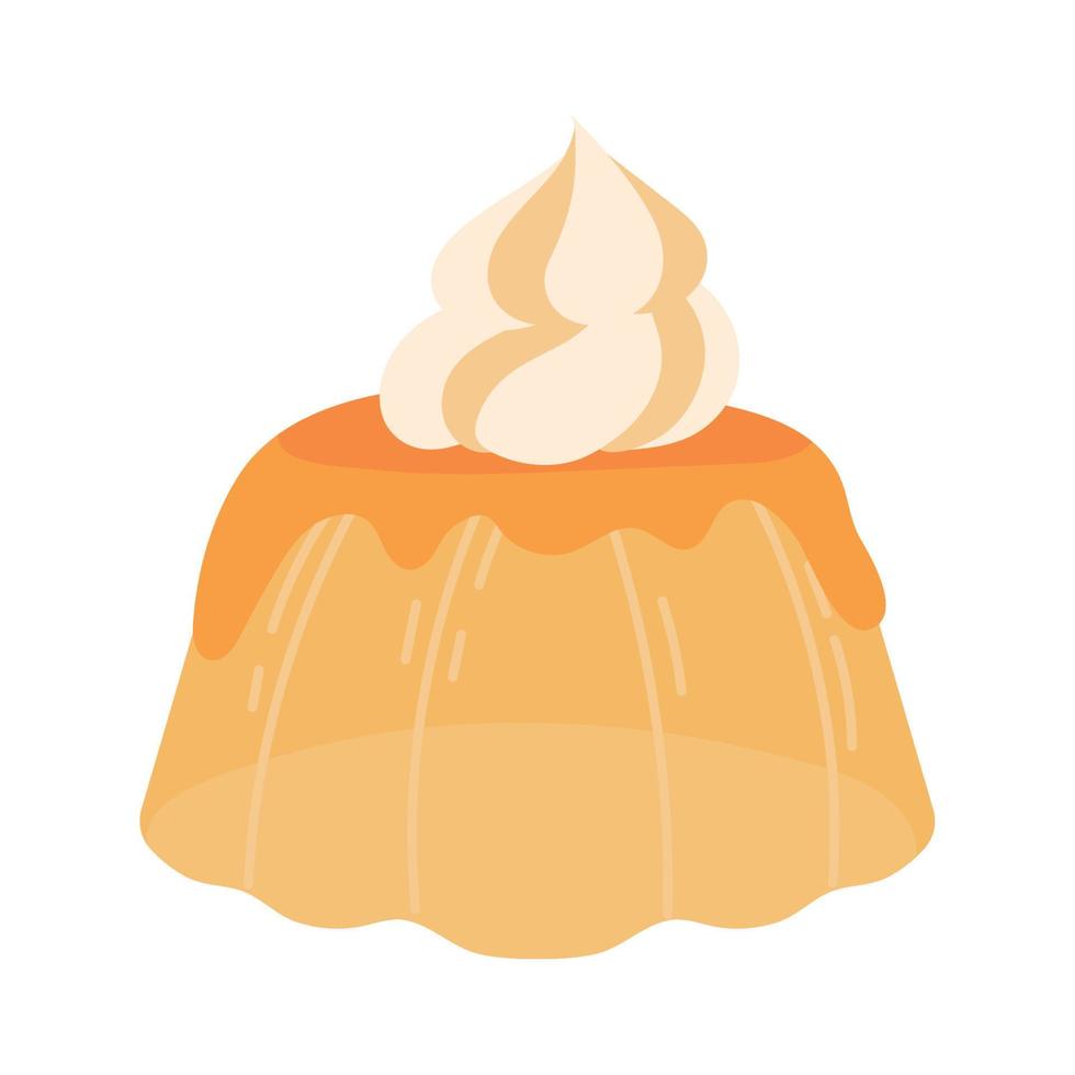 jelly with cream dessert vector