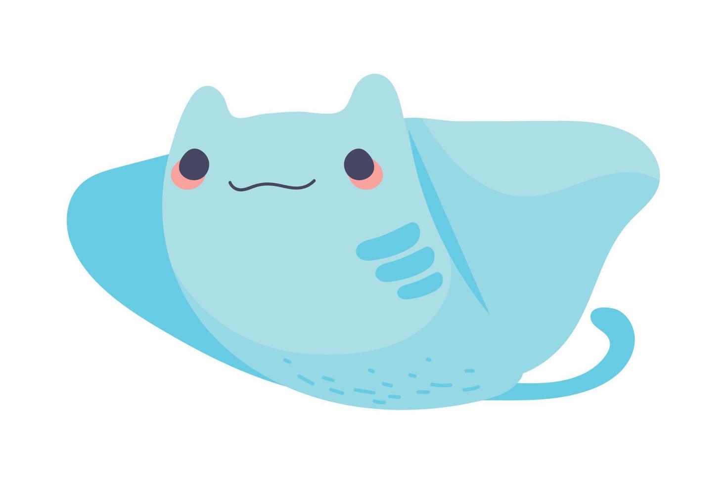 stingray kawaii animal vector