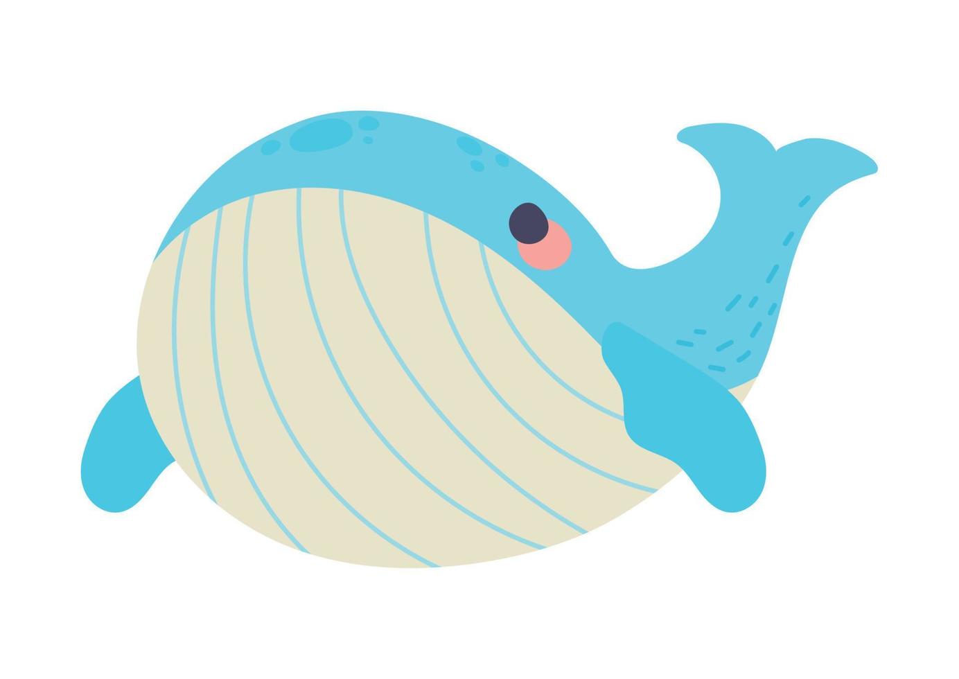 whale kawaii animal vector