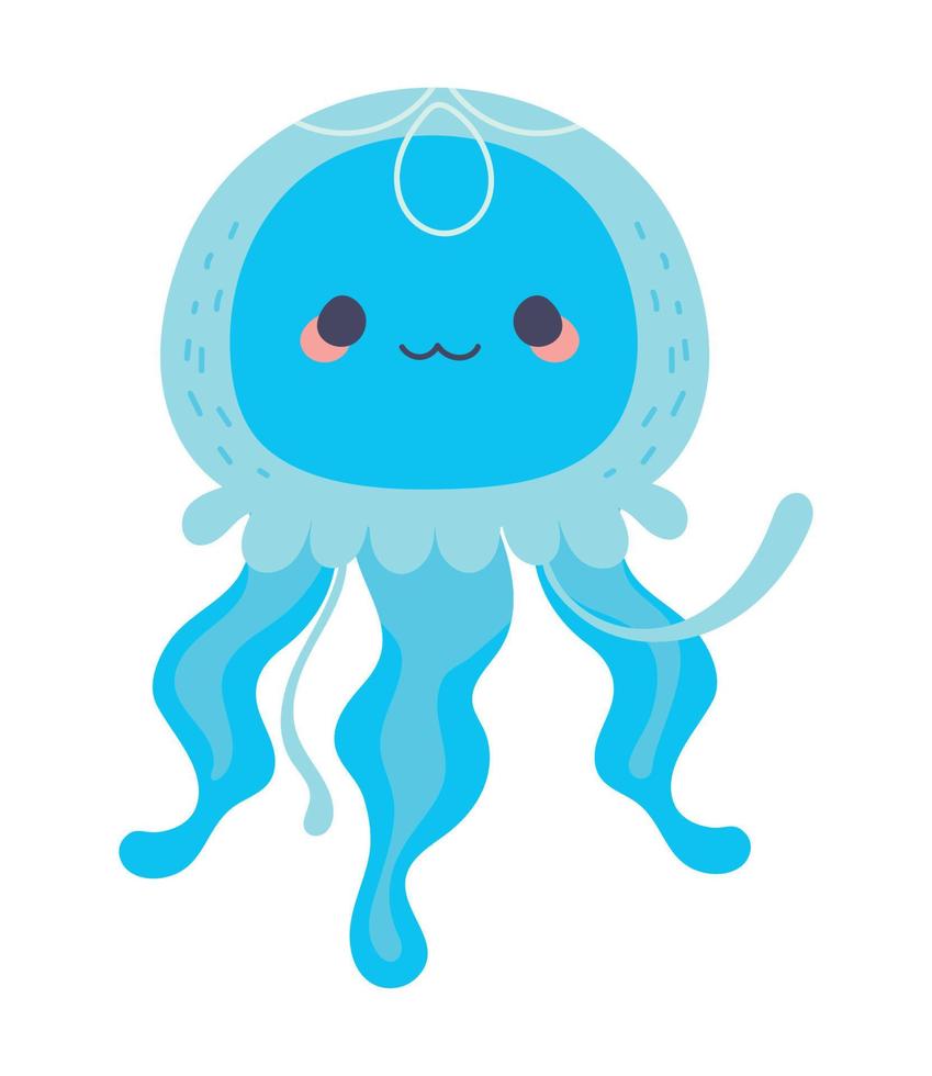 jellyfish kawaii animal vector