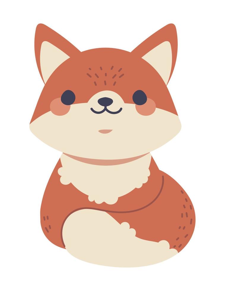 fox kawaii animal vector