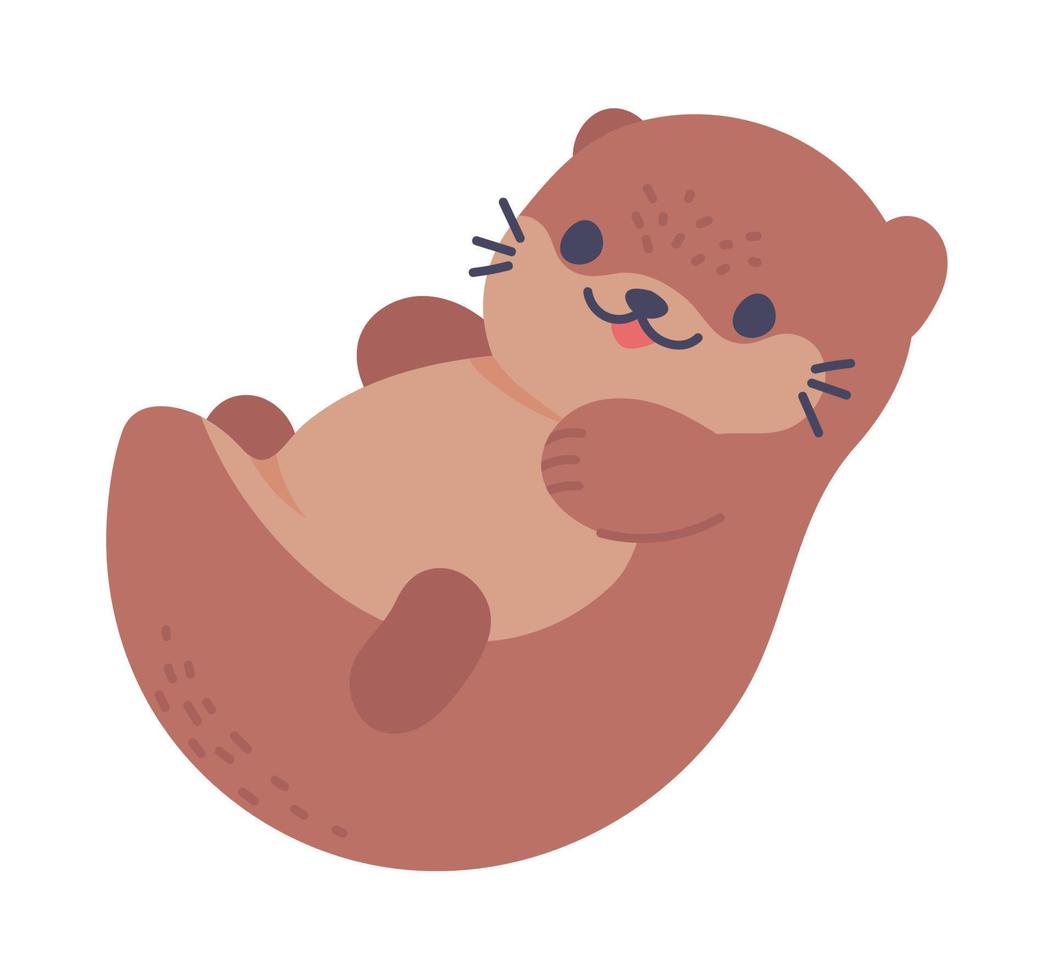 otter kawaii animal vector