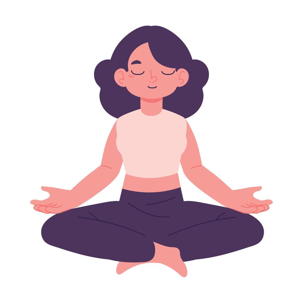 woman doing meditation vector