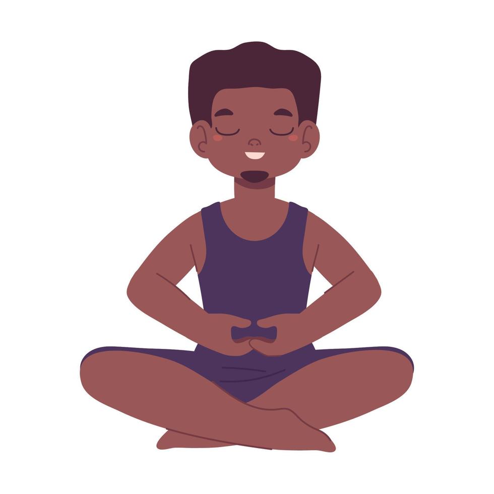 hombre haciendo meditacion vector