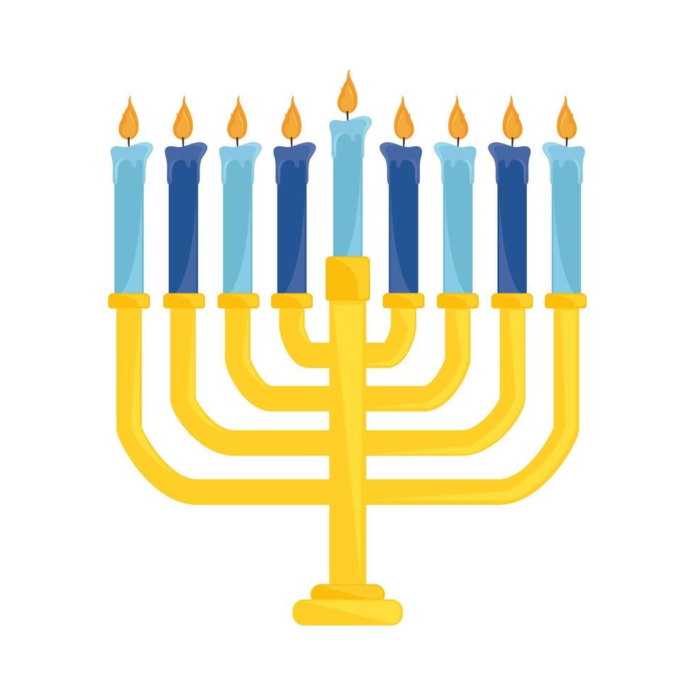 luz de la menorá de hanukkah vector