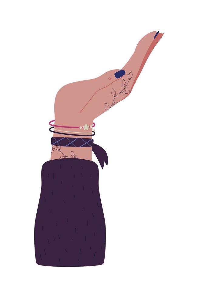female hand with tattoo vector