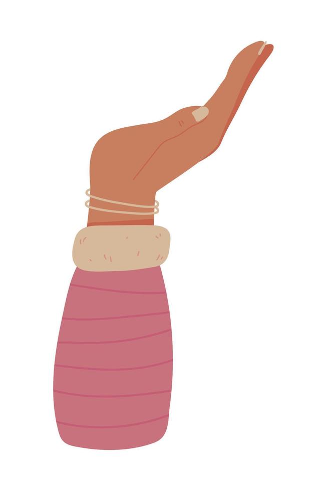 female raised hand vector