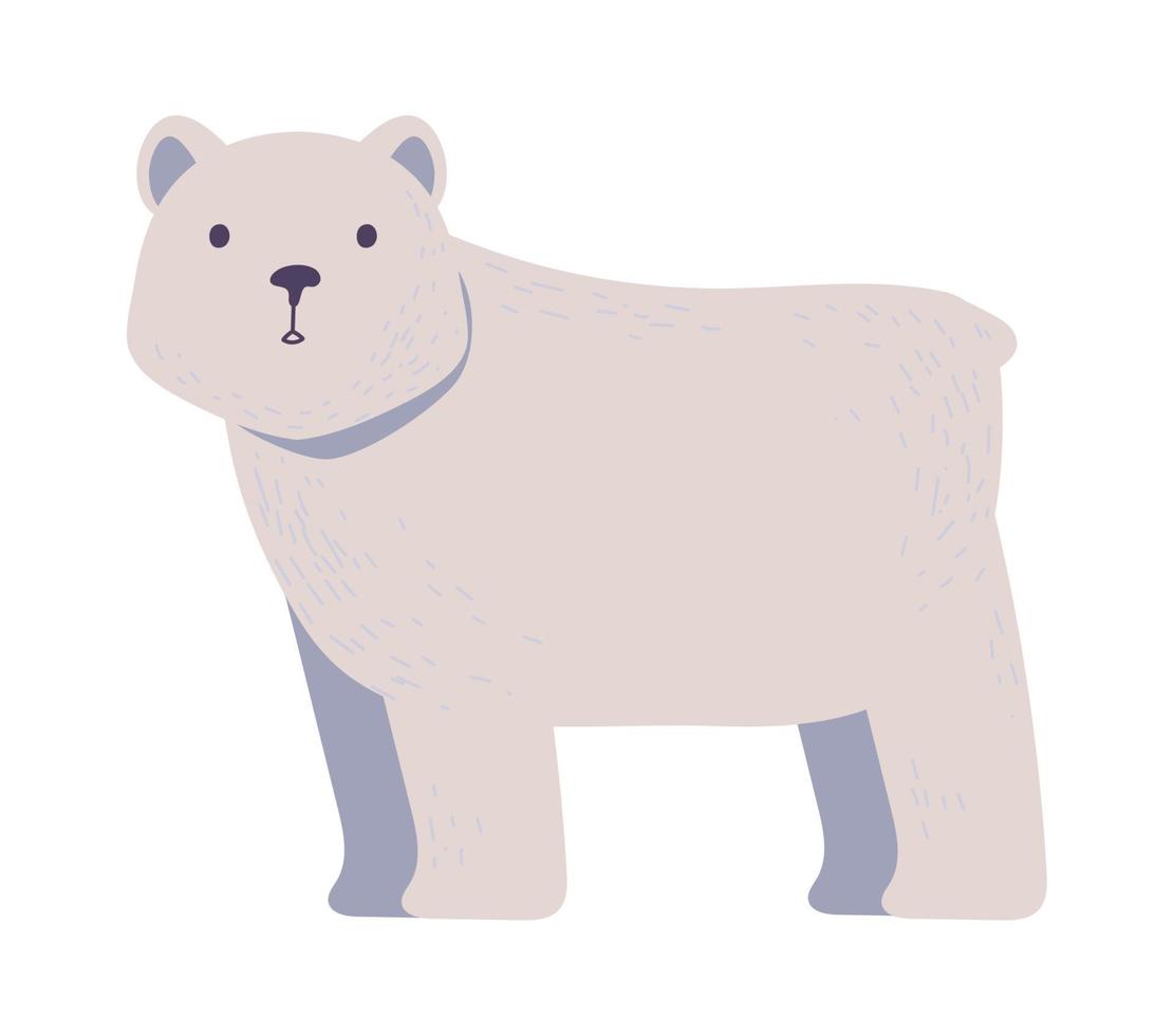 oso polar animal de invierno vector