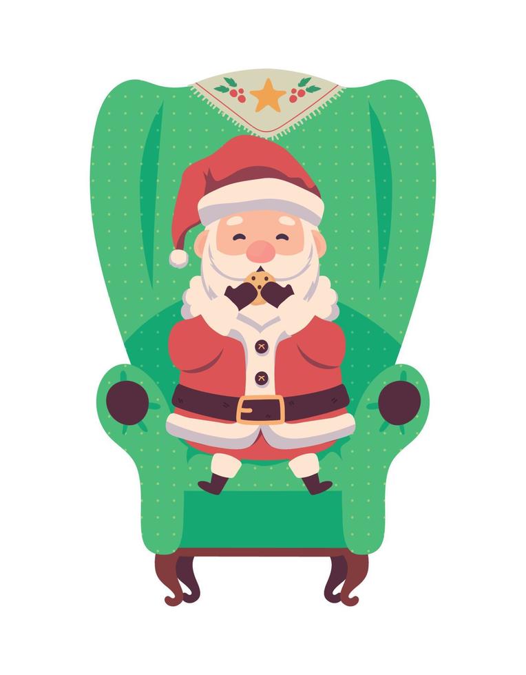 santa claus eating cookie vector