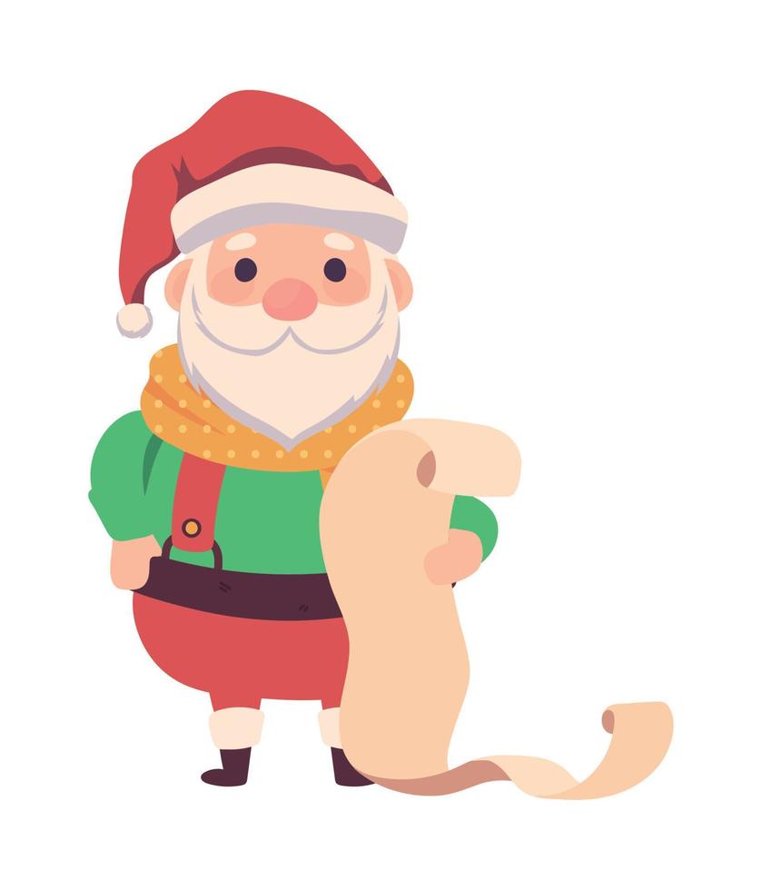 santa claus con lista de deseos vector