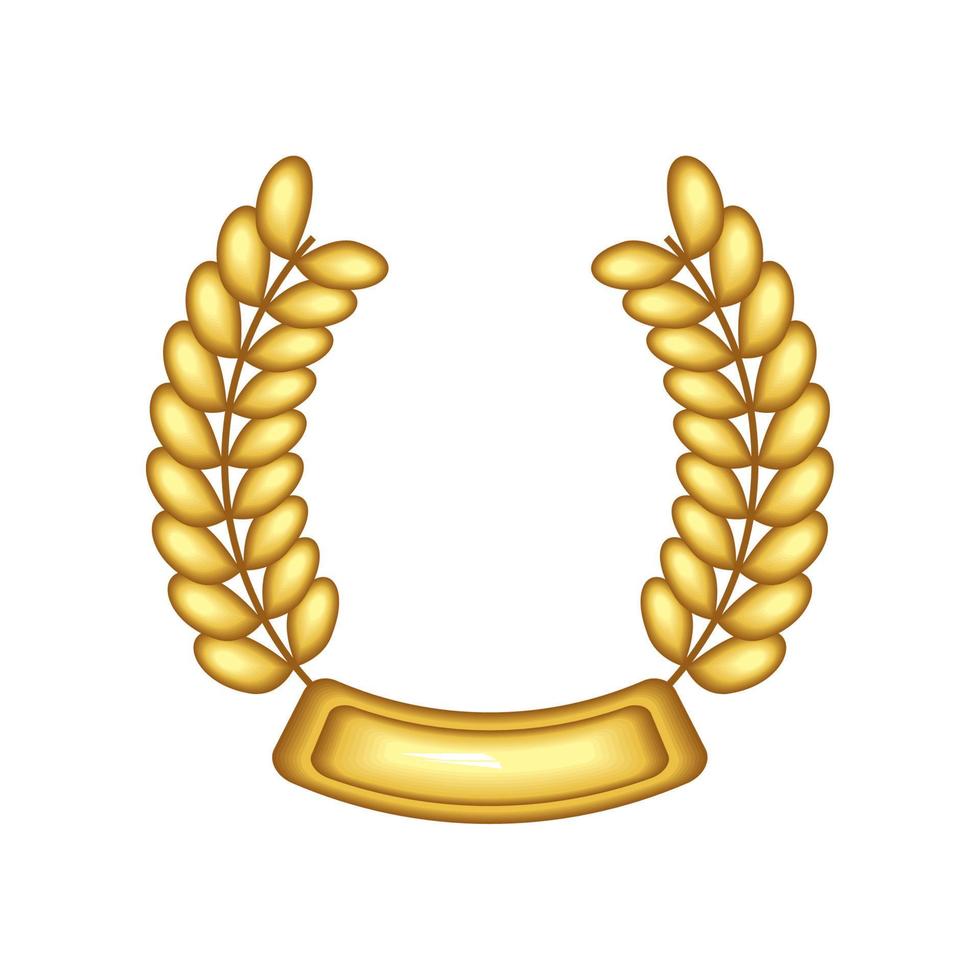 insignia de laurel dorado vector