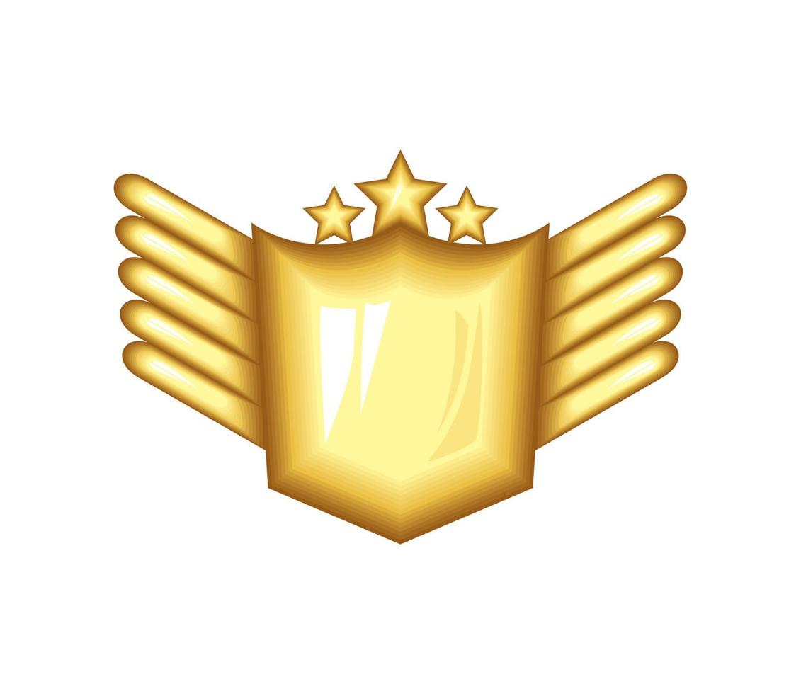 golden badge shield vector