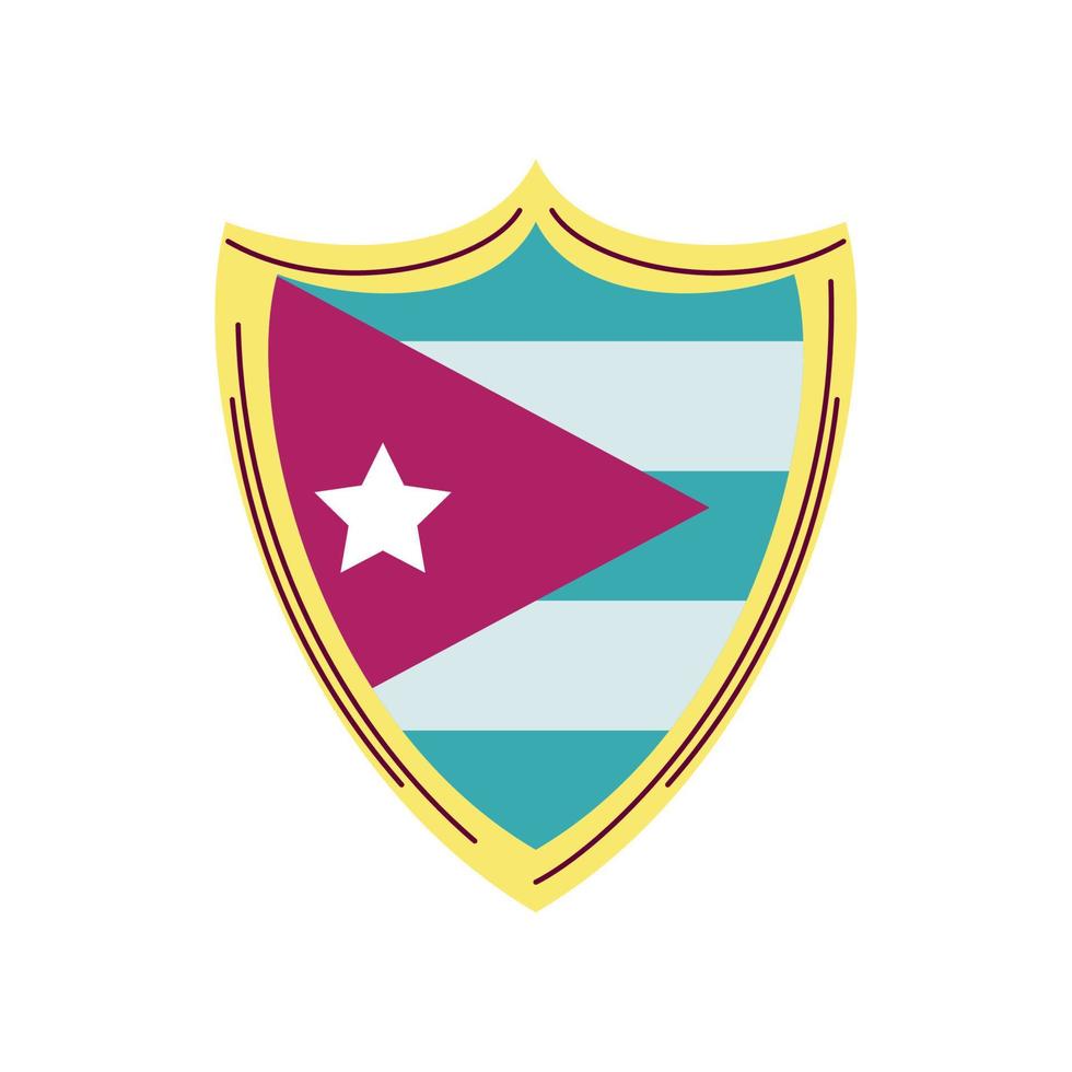 shield flag cuba vector