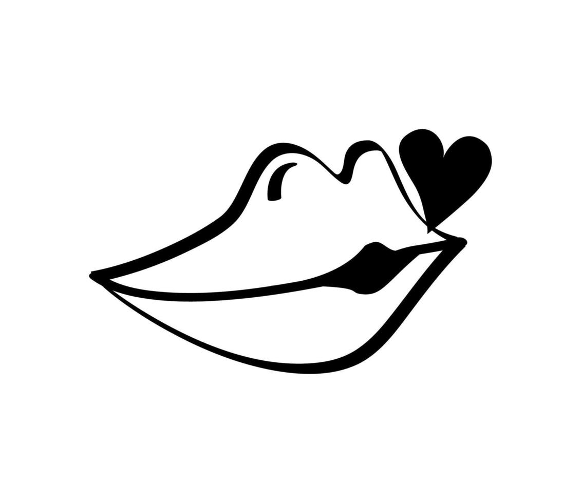 love lips kiss vector