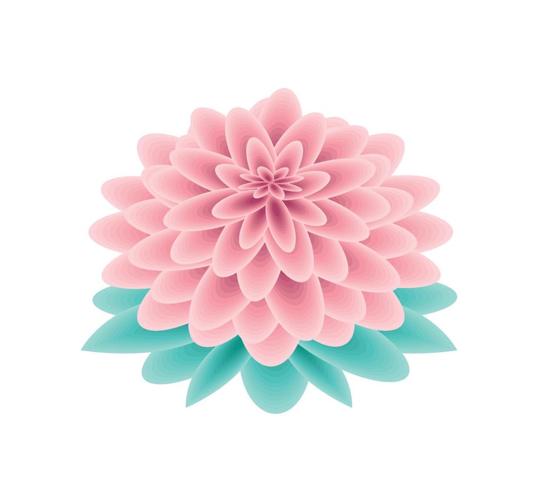 pink flower and leaf vector