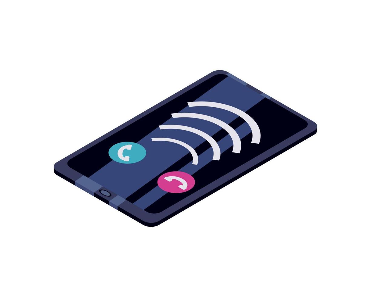 isometric phone calling vector