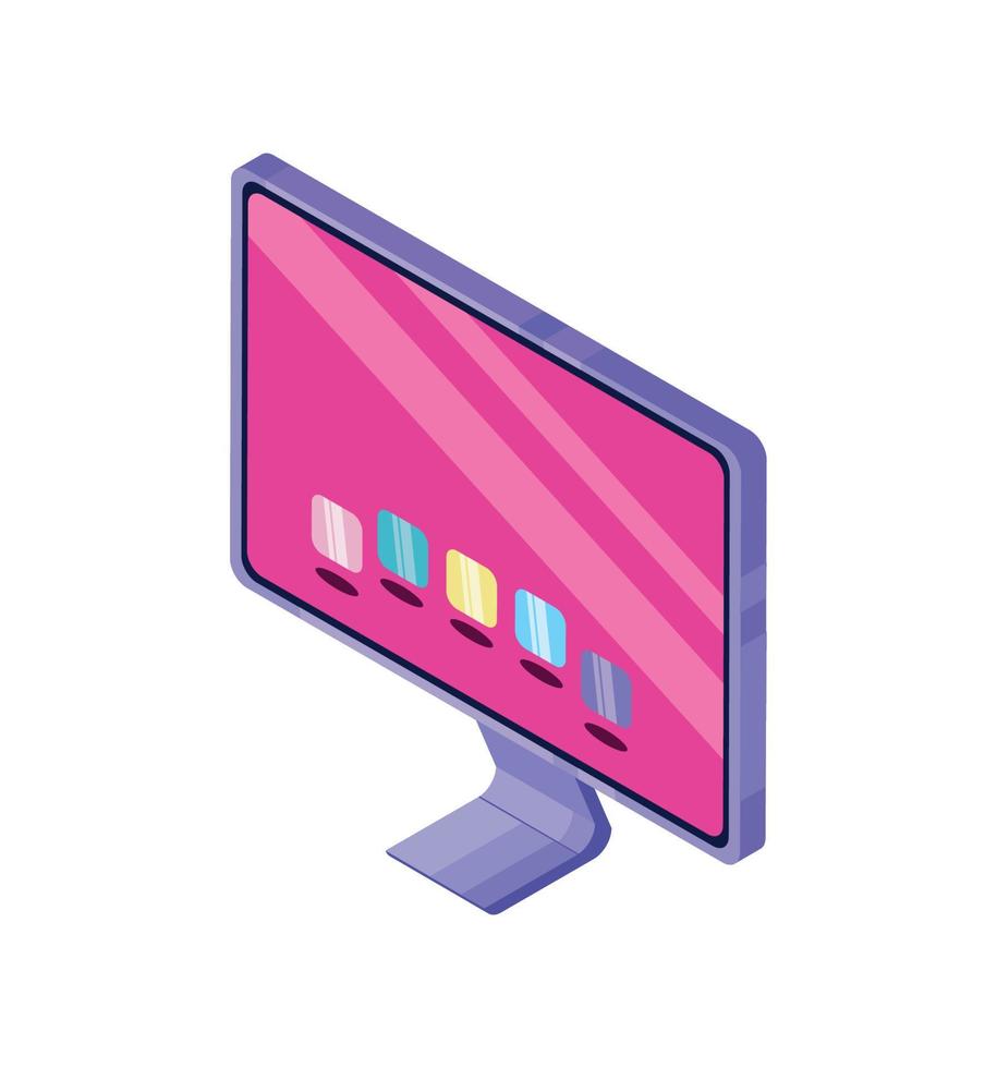 isometric computer screen icon vector