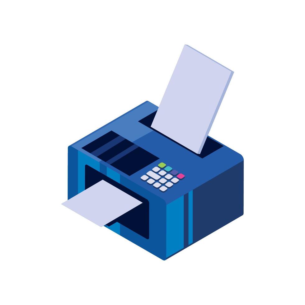 isometric printer and scanner vector