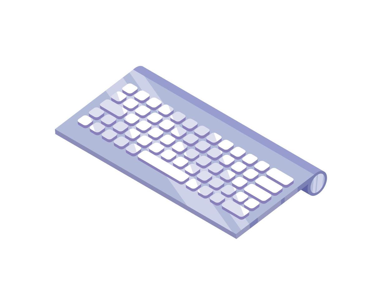 icono de computadora de teclado isométrico vector