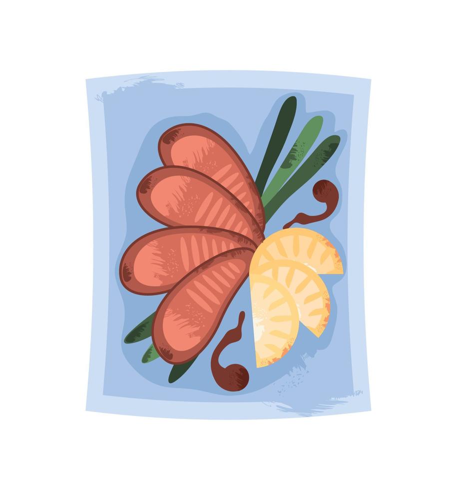 comida con fruta vector