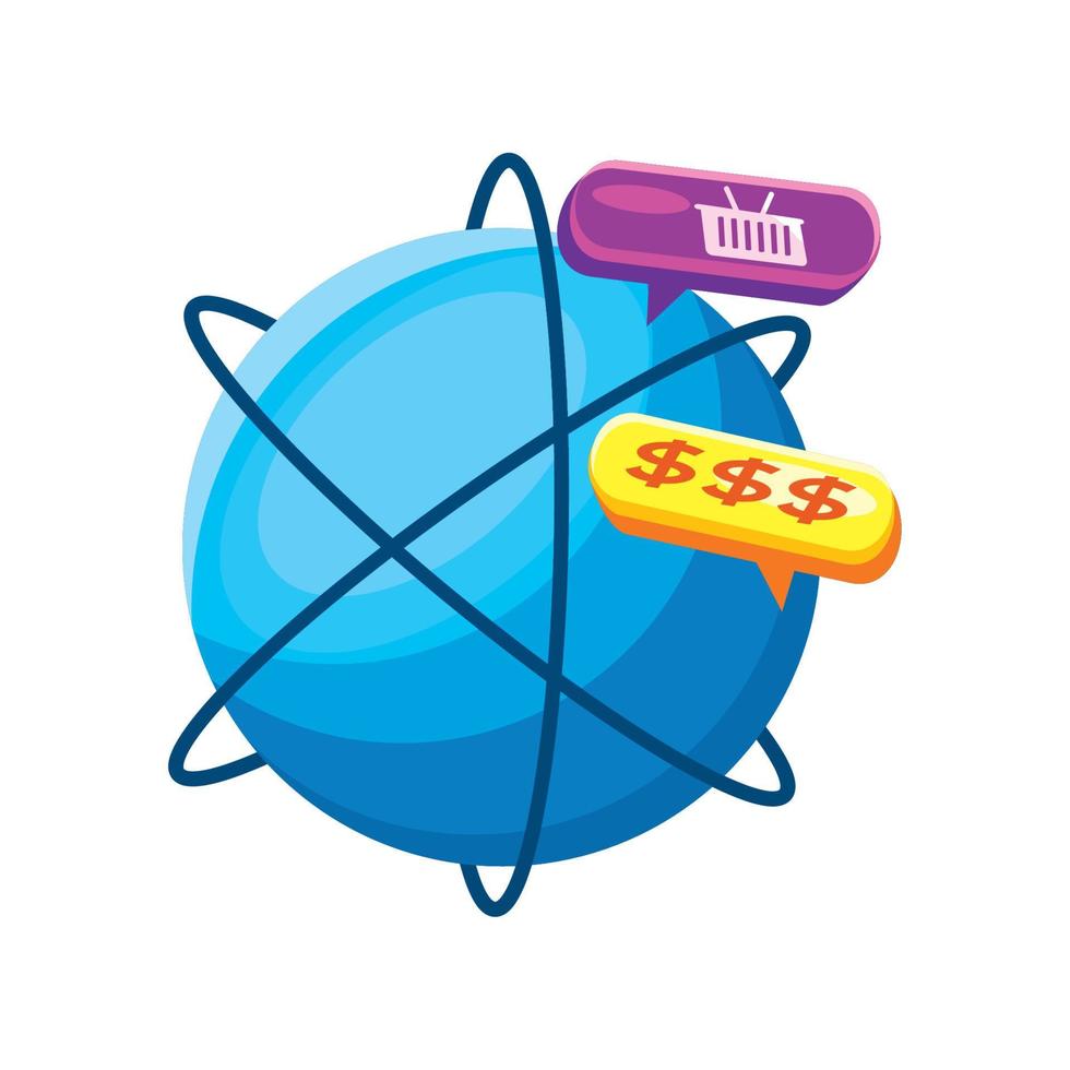 globe online shopping vector