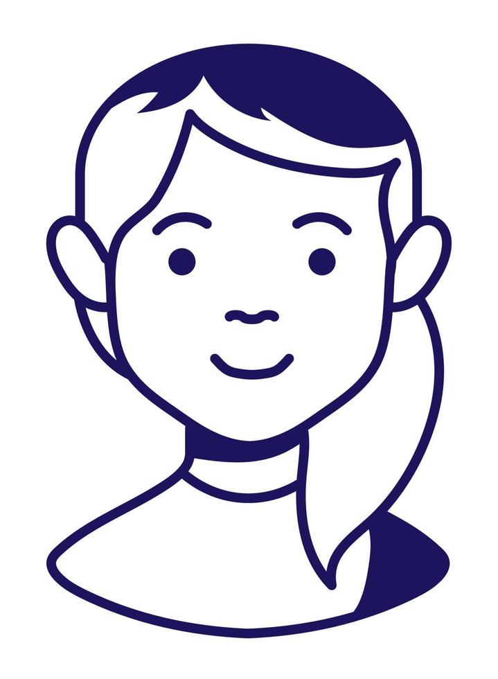 female portrait line style vector
