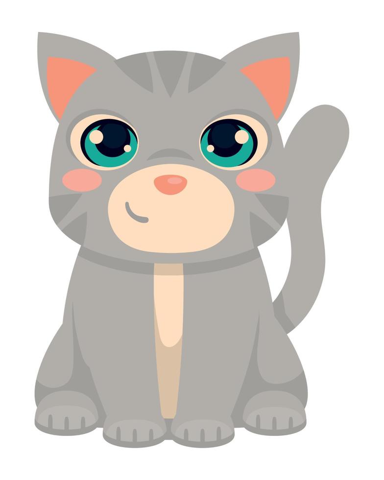 gato lindo animal vector