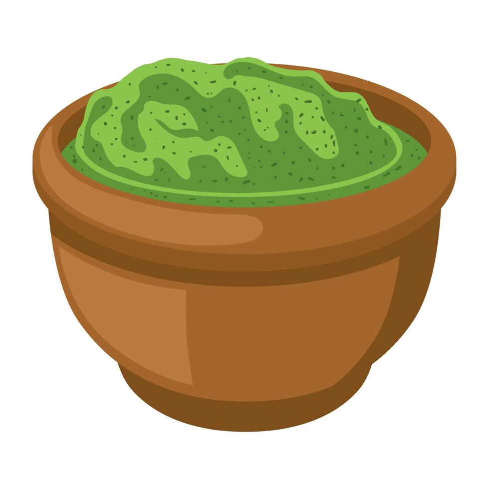 powder matcha in a bowl vector