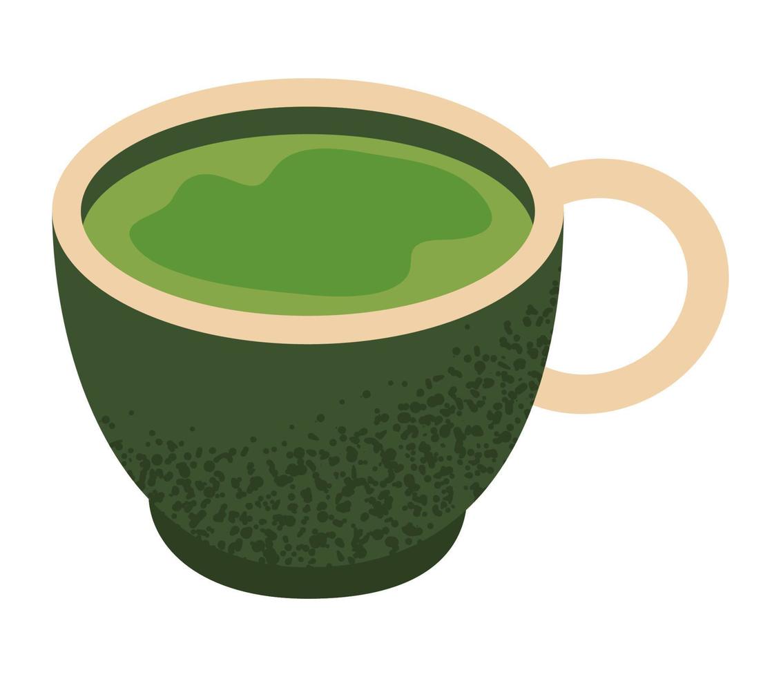 green tea cup vector