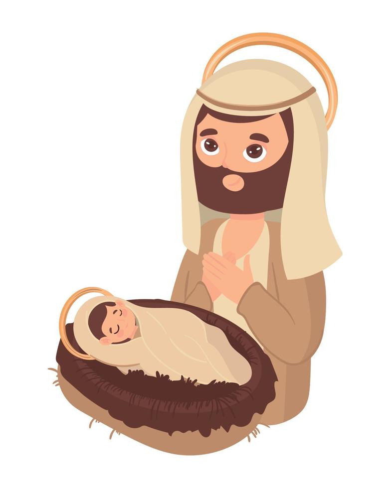 José y el niño Jesús vector